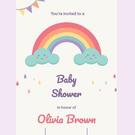 Rainbow Baby Shower Invite